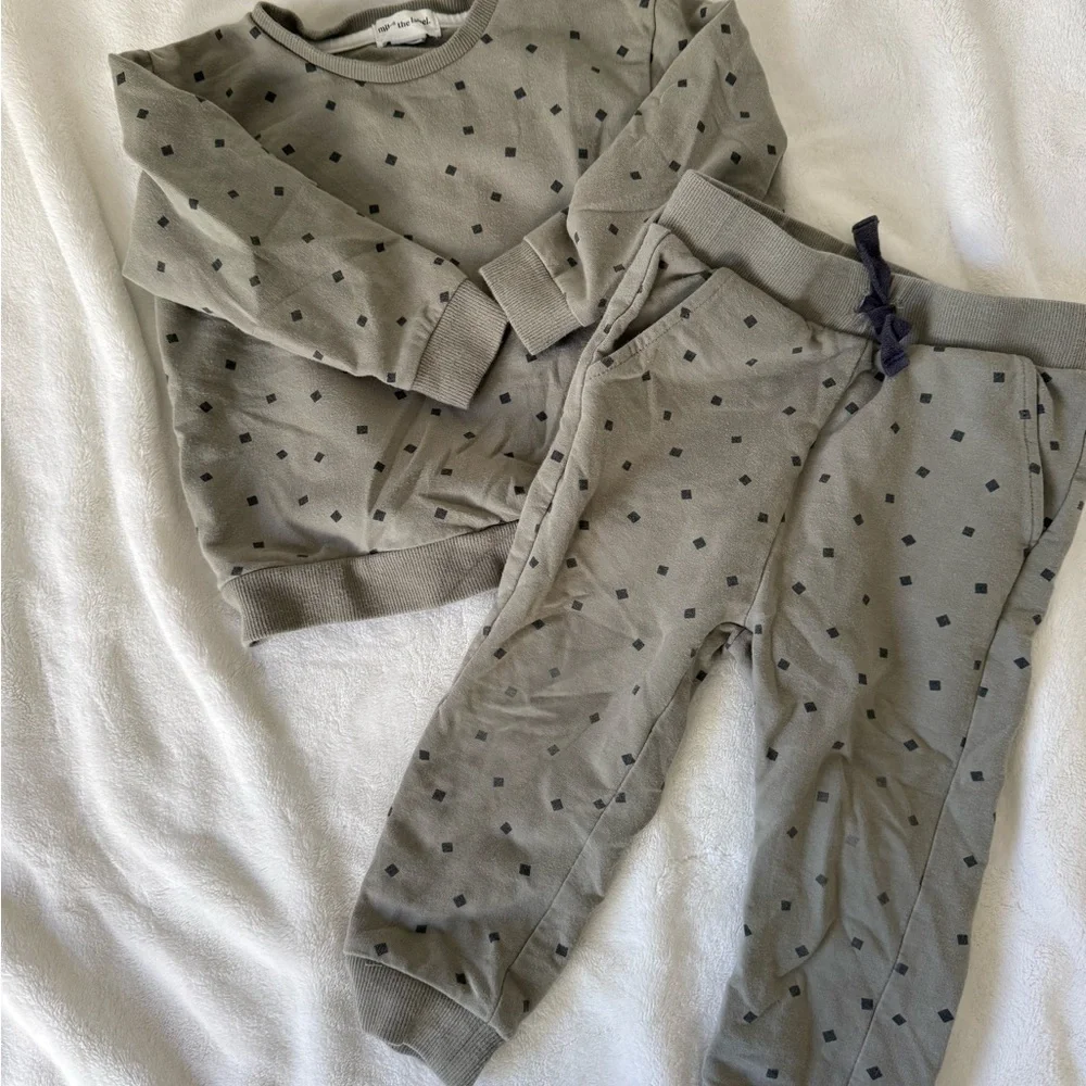 Grayson mini checked 24 month set miles the label olive green sweat baby toddler